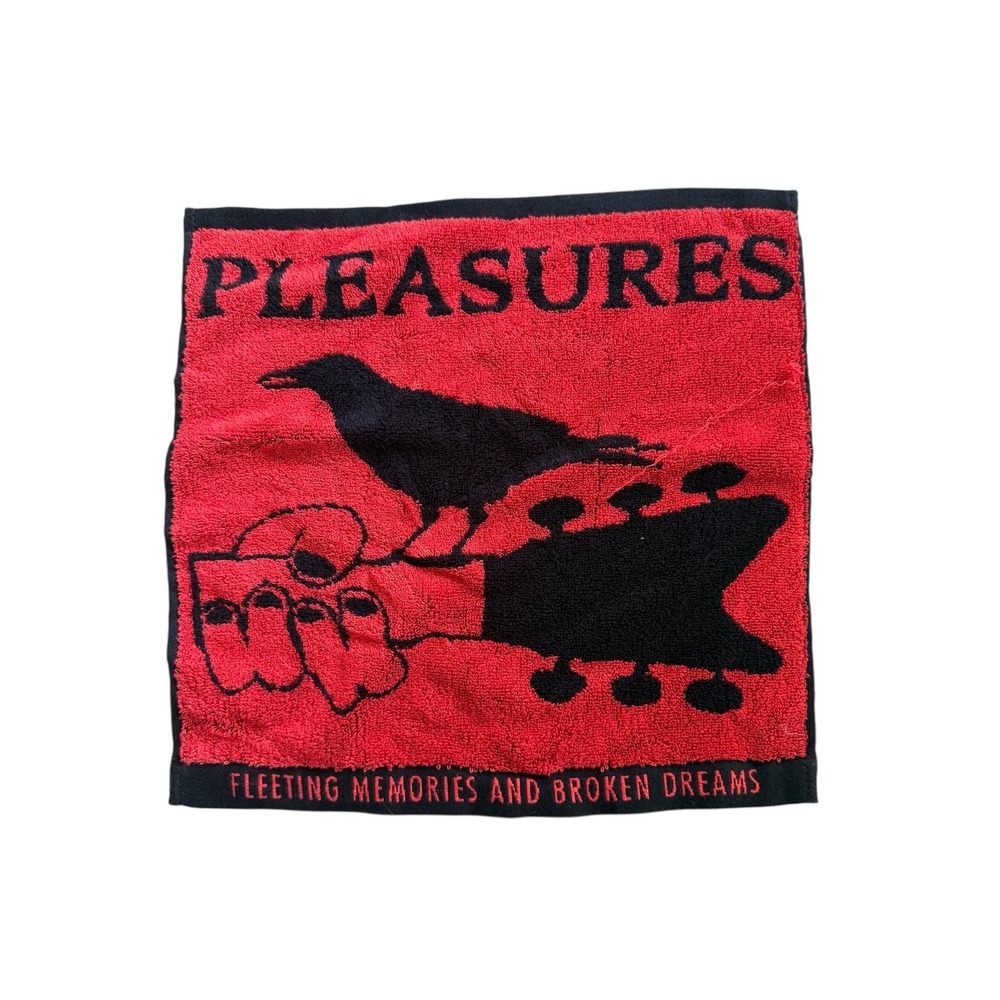 Pleasures Fleeting Memories and Broken Dreams Red Black Cotton Hand Towel